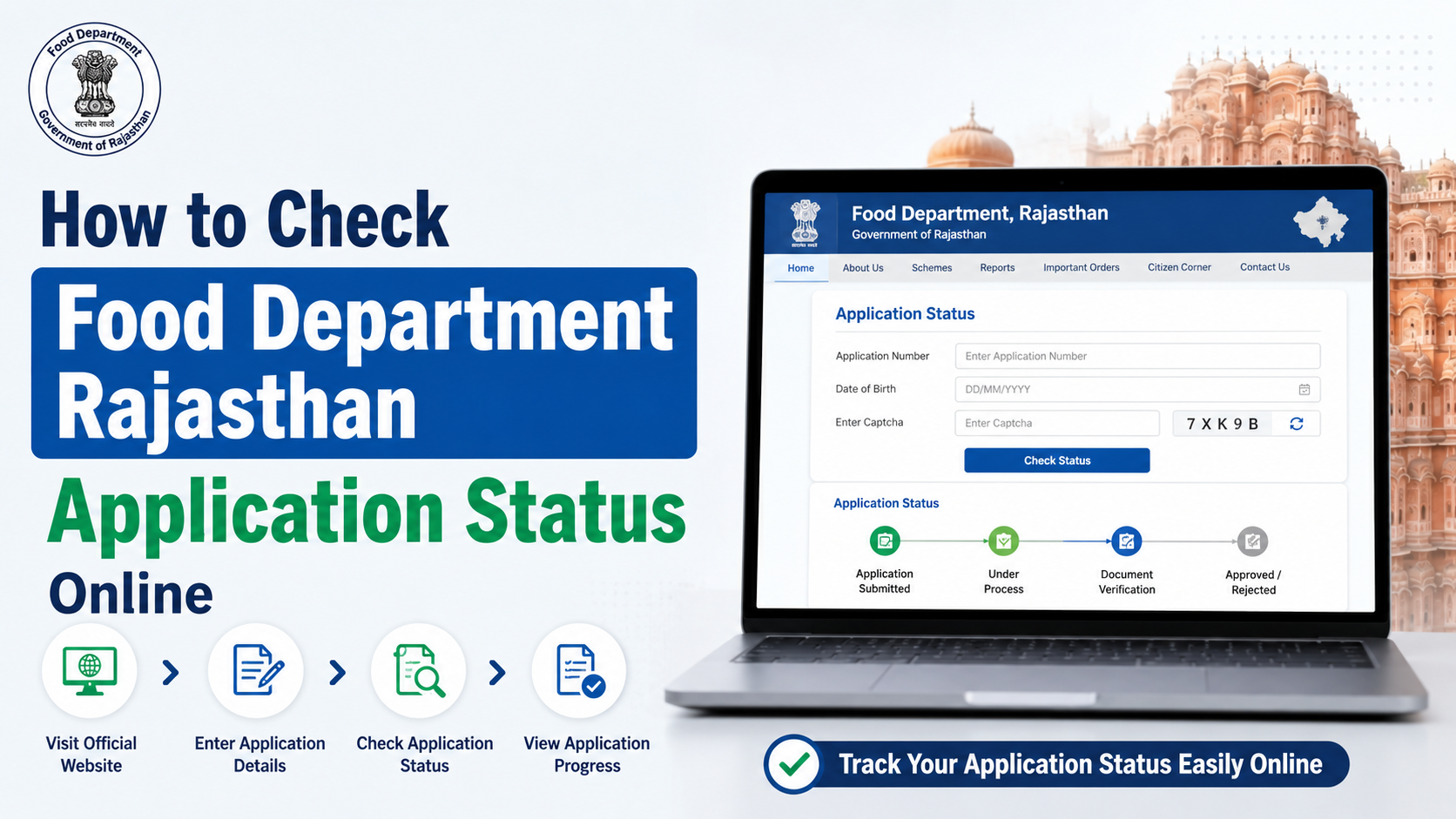 How to Check Food Department Rajasthan Application Status Online